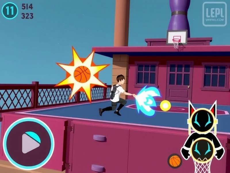 Intense hooping action in Power Hoop Blitz Power Hoop Blitz Gameplay Screenshot